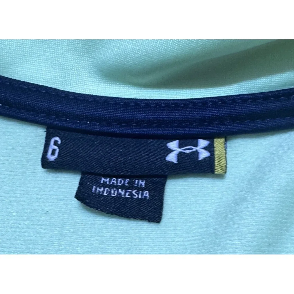 Under Armour‎ Track Jacket Boys Size 6. Neon Green Blue Sleeves Full zip